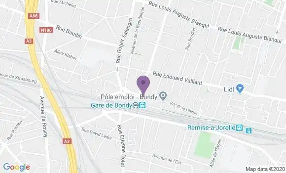 Localisation BNP Paribas Agence de Bondy Gare