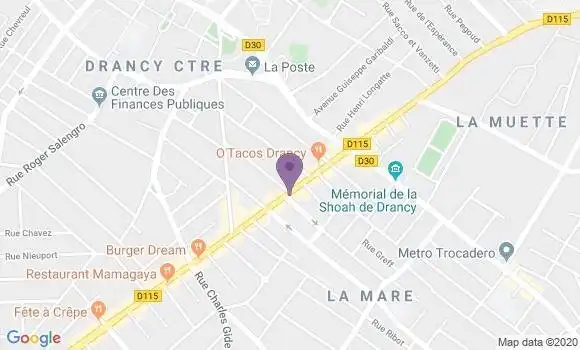 Localisation BNP Paribas Agence de Drancy