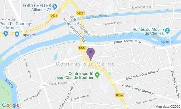 Localisation BNP Paribas Agence de Gournay sur Marne