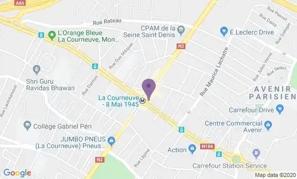 Localisation BNP Paribas Agence de La Courneuve