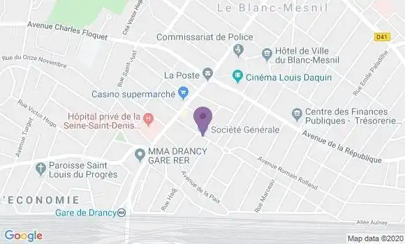 Localisation BNP Paribas Agence de Le Blanc Mesnil