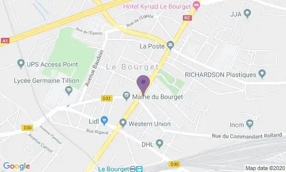 Localisation BNP Paribas Agence de Le Bourget