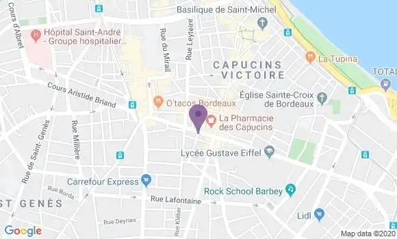 Localisation LCL Agence de Bordeaux Victoire