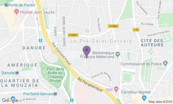 Localisation BNP Paribas Agence de Le Pré Saint Gervais