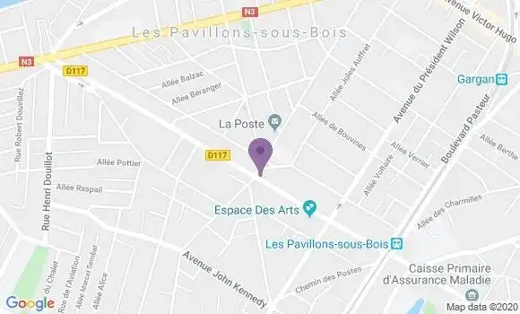 Localisation BNP Paribas Agence de Les Pavillons sous Bois