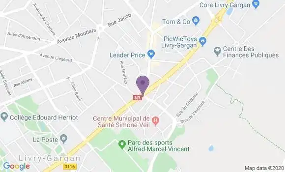 Localisation BNP Paribas Agence de Livry Gargan