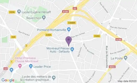 Localisation BNP Paribas Agence de Montreuil sous Bois Henri Barbusse