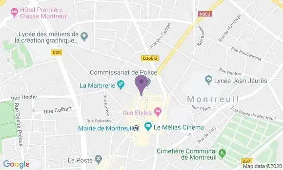 Localisation BNP Paribas Agence de Montreuil sous Bois Mairie