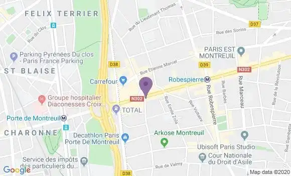 Localisation BNP Paribas Agence de Montreuil sous Bois Valmy 3