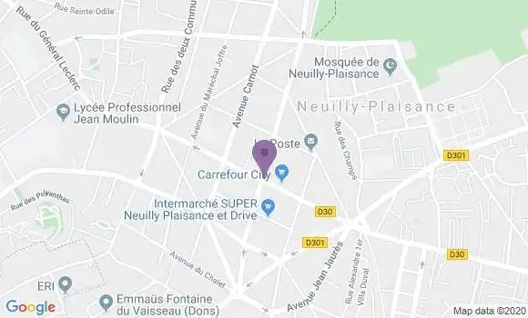 Localisation BNP Paribas Agence de Neuilly Plaisance