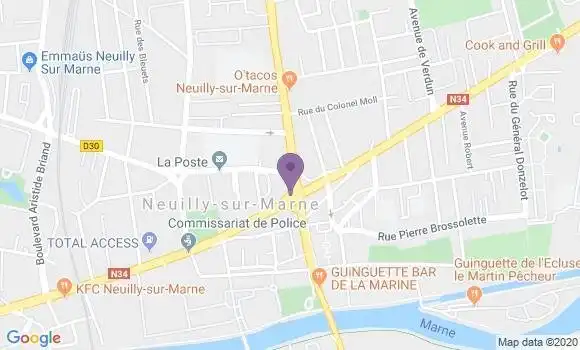 Localisation BNP Paribas Agence de Neuilly sur Marne