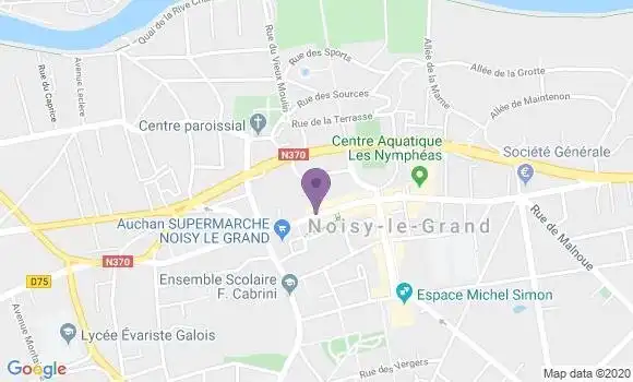 Localisation BNP Paribas Agence de Noisy le Grand