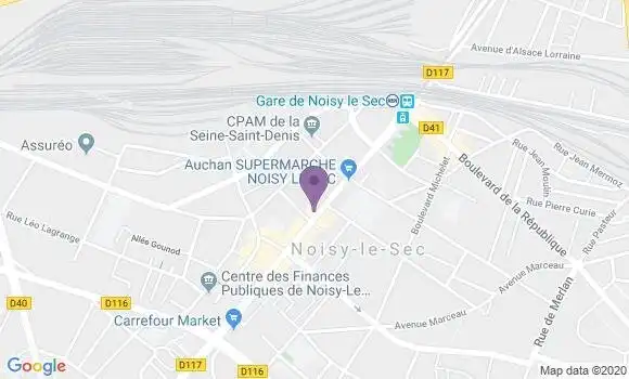 Localisation BNP Paribas Agence de Noisy le Sec