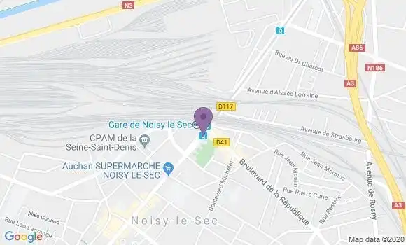 Localisation BNP Paribas Agence de Noisy le Sec Gares