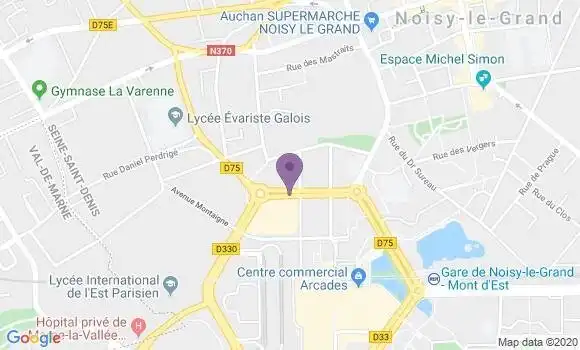 Localisation BNP Paribas Agence de Noisy le Grand Mont d