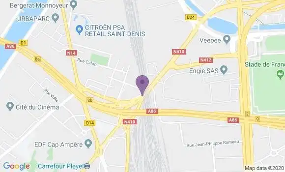 Localisation BNP Paribas Agence de Saint Denis Porte de Paris