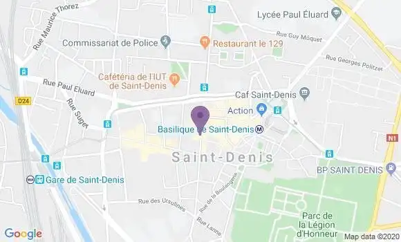 Localisation BNP Paribas Agence de Saint Denis Basilique
