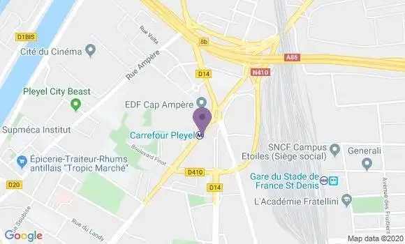 Localisation BNP Paribas Agence de Saint Denis Pleyel