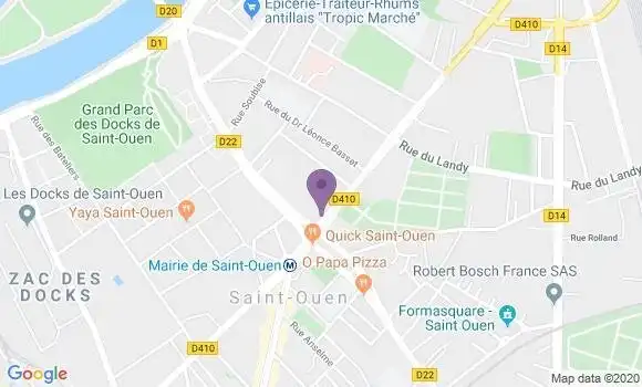 Localisation BNP Paribas Agence de Saint Ouen