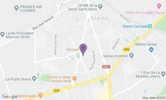 Localisation BNP Paribas Agence de Stains