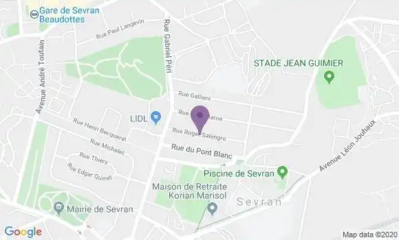 Localisation BNP Paribas Agence de Tremblay en France