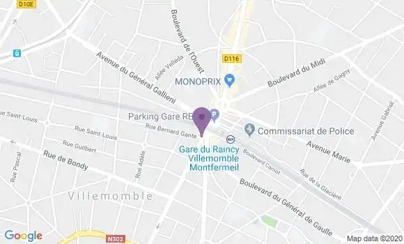 Localisation BNP Paribas Agence de Villemomble