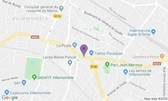 Localisation BNP Paribas Agence de Villemomble Mairie