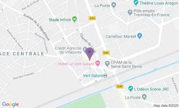 Localisation BNP Paribas Agence de Villepinte Vert Galant