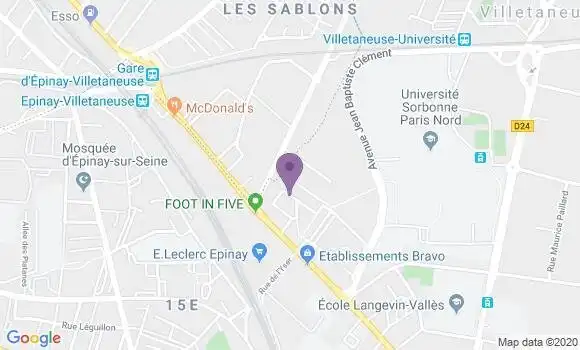 Localisation BNP Paribas Agence de Villetaneuse