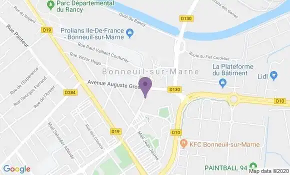 Localisation BNP Paribas Agence de Bonneuil sur Marne