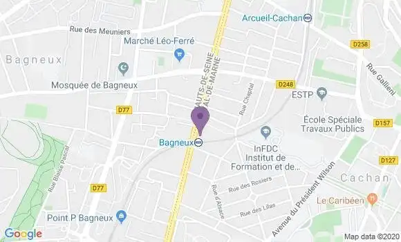 Localisation BNP Paribas Agence de Cachan Pont Royal
