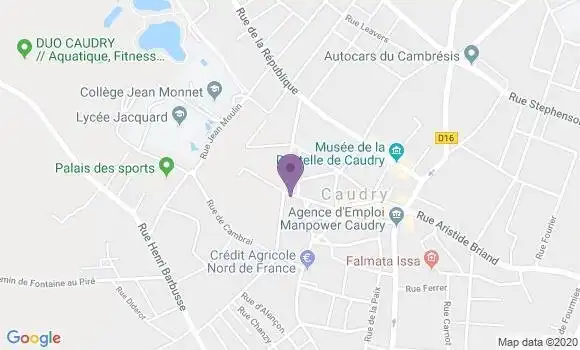 Localisation LCL Agence de Caudry