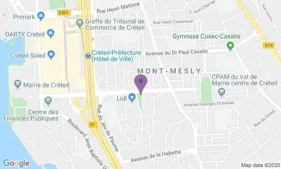 Localisation BNP Paribas Agence de Creteil Mont Mesly