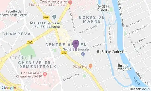 Localisation BNP Paribas Agence de Creteil Village