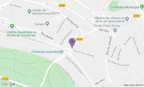 Localisation BNP Paribas Agence de Fontenay sous Bois Gare