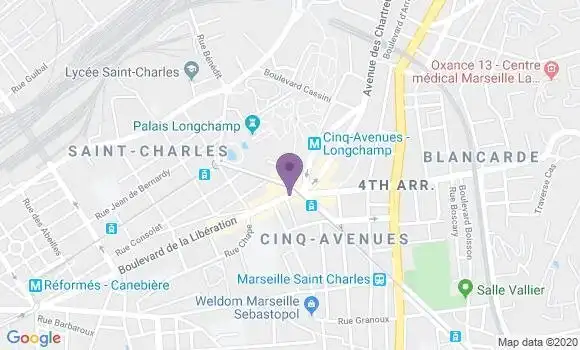 Localisation LCL Agence de Marseille Libération