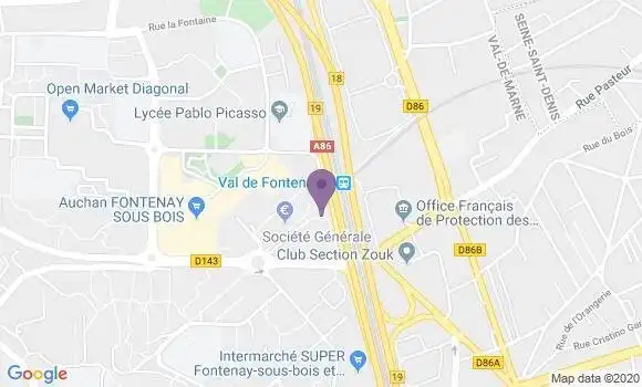 Localisation BNP Paribas Agence de Fontenay sous Bois Val Fontenay