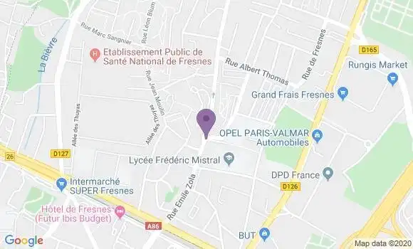 Localisation BNP Paribas Agence de Fresnes Charcot