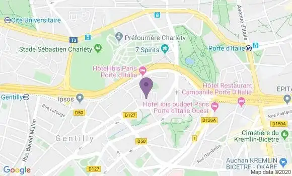 Localisation BNP Paribas Agence de Gentilly