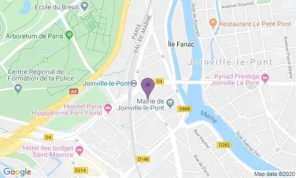 Localisation BNP Paribas Agence de Joinville le Pont Gare