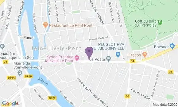 Localisation BNP Paribas Agence de Joinville le Pont