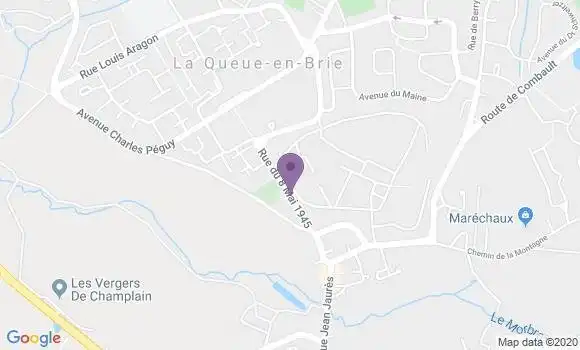 Localisation BNP Paribas Agence de La Queue en Brie