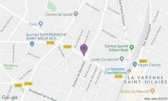 Localisation BNP Paribas Agence de La Varenne Saint Hilaire