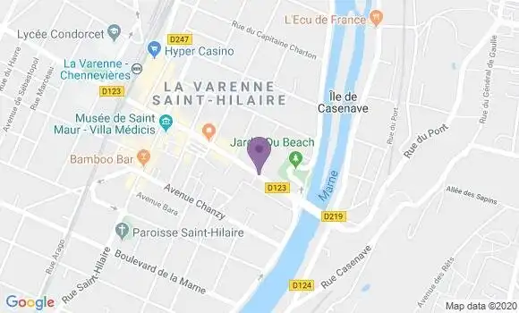Localisation BNP Paribas Agence de La Varenne Saint Hilaire Marché