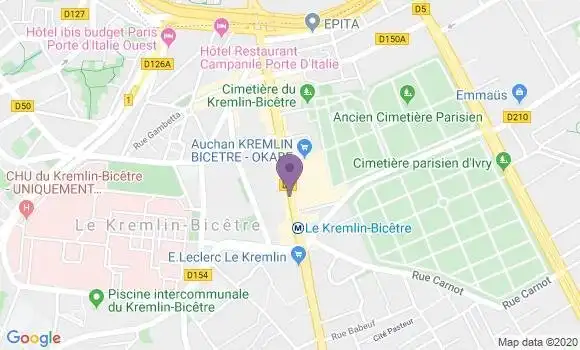 Localisation BNP Paribas Agence de Le Kremlin Bicêtre