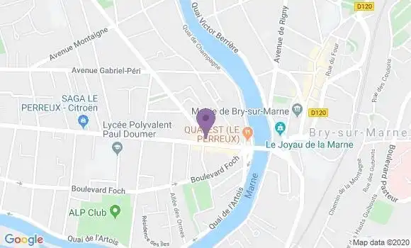 Localisation BNP Paribas Agence de Le Perreux sur Marne Pont de Bry