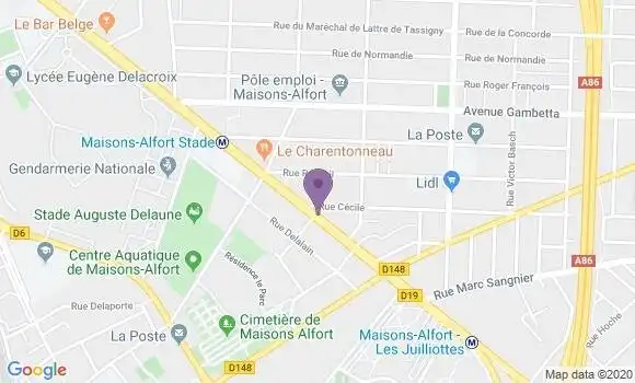 Localisation BNP Paribas Agence de Maisons Alfort
