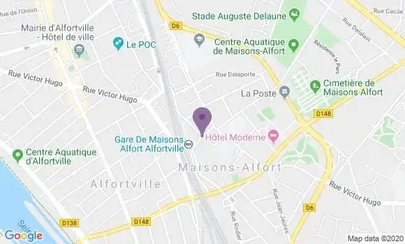 Localisation BNP Paribas Agence de Maisons Alfort Gare