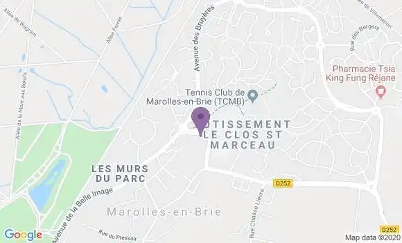 Localisation BNP Paribas Agence de Marolles en Brie