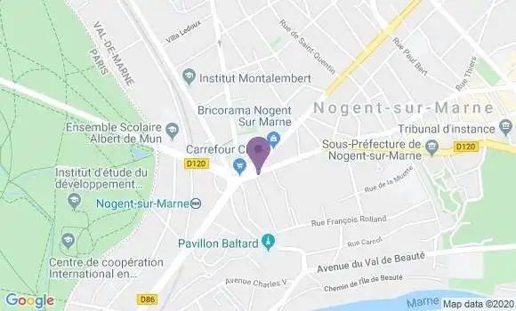 Localisation BNP Paribas Agence de Nogent sur Marne Baltard
